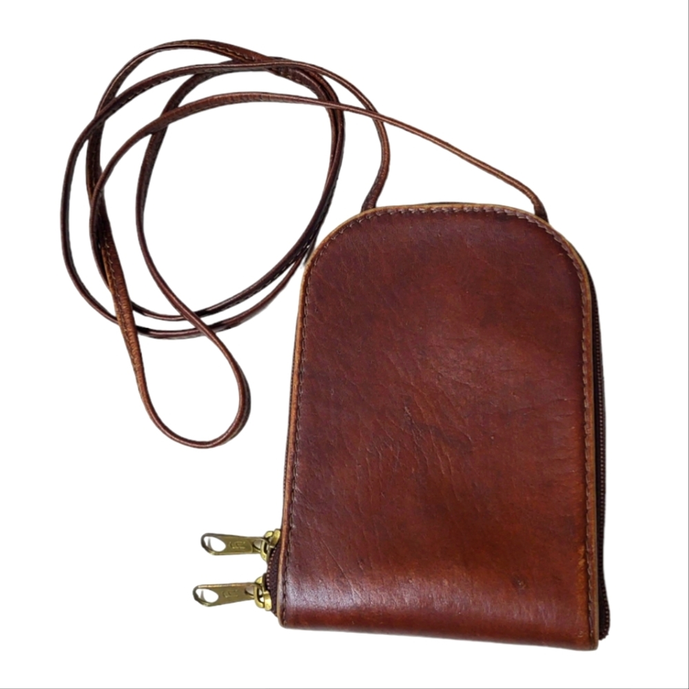 HOBO International Vintage Small Crossbody Travel Wallet Coin Purse Brown
